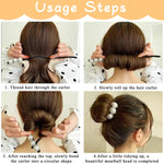 MAYCREATE 4pcs Hair Bun Maker for Hair Flower Pearl Easy Twister Hair Bun Shaper Stylish Rhinestone Twist Hair Bun Accessories for Women Girls Daily, Party, Wedding