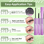 MAYCREATE Lash Clusters Kit for DIY Lash Extensions with 7D Spike Fans and 20D Cluster Lashes 10–16mm
