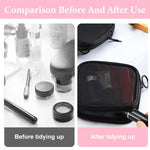 MAYCREATE Makeup Bag for Travel and School featuring Secure Zipper Closure | Black Nylon 4.7 in Portable Pouch