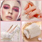 MAYCREATE® 1980PCS Pearl Stickers for Art and Craft Self-Adhesive Faux Pearls Gems for Hair Face Eye Nail Makeup DIY Crafts Assorted Sizes