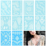 MAYCREATE White Hand Tattoo Stickers for Weddings and Festivals featuring 10 Sheets | Waterproof Temporary Henna for Women and Girls