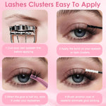 MAYCREATE Lash Clusters for DIY Extensions with 540PCS D Curl Set featuring Ultra Thin Band | Natural Wispy Volume