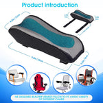 MAYCREATE 2 Pcs Office & Gaming Chair Memory Foam Armrest Cover Cooling Gel with Ergonomic Elbow Pillow,Pads Pressure Relief Thick Arm Support Cushion