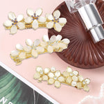 MAYCREATE Floral Hair Clips Set for Women with Opal Embellishment and Metal Barrettes | 3Pcs