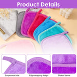 MAYCREATE Face Towels 7 Pack for Daily Skincare with Hanging Loop 6.3 in Square | Ultra Soft Flannel Reusable Makeup Remover Cloths