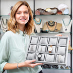 MAYCREATE Velvet Watch Box Organizer with 12 Slots and Adjustable Pillow | 35.5x24.5x5cm Stackable Jewelry Storage for Men and Women