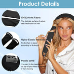 MAYCREATE Overnight Heatless Hair Curler Straps for Travel with Built-in Multi Elastics | Soft Velvet Kit with Comb