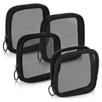 MAYCREATE Makeup Bag for Travel and School featuring Secure Zipper Closure | Black Nylon 4.7 in Portable Pouch