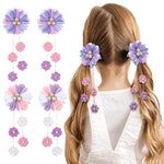 MAYCREATE Hair Bows for Girls 12PCS featuring Alligator Clips and Purple Flower Design | Cute Accessories for Kids and Teens