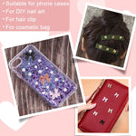 MAYCREATE Bow-Knot Nail Stud Rhinestones Set for DIY Manicure with 6 Sheets Stickers | 3D Butterfly Charms and Faux Pearl Decals