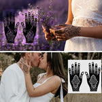 MAYCREATE Henna Tattoo Stencil Stickers for Hands and Body featuring 14 Sheets | Skin Safe for Women and Girls