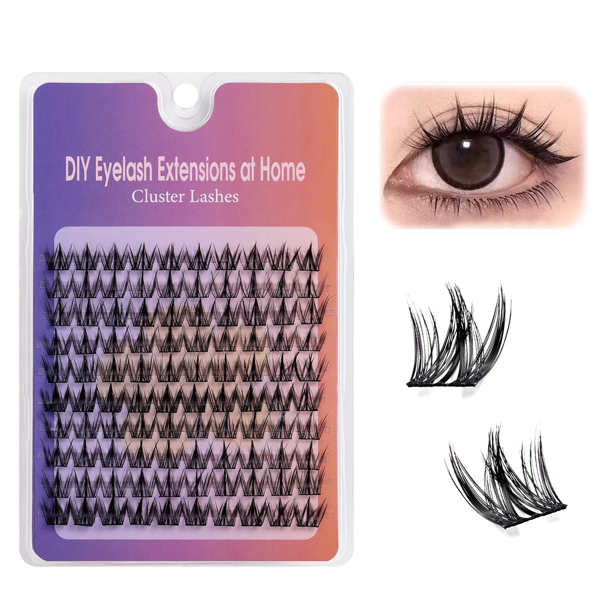 MAYCREATE Wispy Lash Clusters 100PCS for DIY Extensions with V Shaped Design | Soft Synthetic Fiber