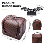 MAYCREATE Makeup Carrying Suitcase Stylish Leather Print Large Makeup Organizer Bag Suitcase Vanity Box Makeup Tools Box Travel Makeup Organizer for Makeup Artist, Professional, Makeup Students