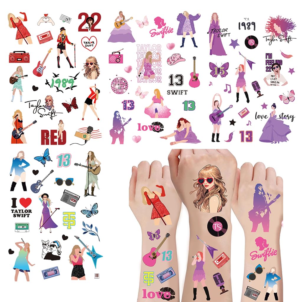 MAYCREATE Fans Tattoo Stickers Fashion Album Stickers S wift 'Eras 'World Tour Illustration Stickers Skin Stickers Face Stickers