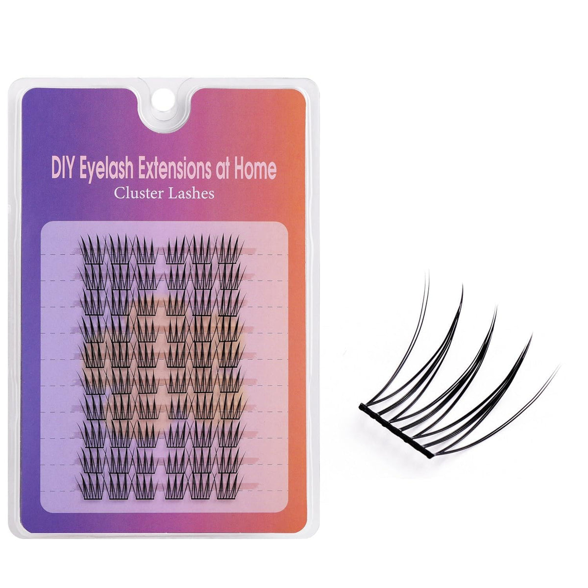 MAYCREATE® Wispy Lash Clusters Natural Eyelash Curly Fairy Extensions with Spikes 100Pcs Manga Lashes Clusters Postizas DIY Lash Extensions at Home-Black-E