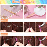 MAYCREATE Glitter Tinsel Hair 47'' Glitter Hair Tinsel Clip 12 Color Shiny Glitter Hair Tinsel Kit Extensions with Tools for Women Girls Party, Festival, Music Festival