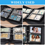 MAYCREATE Jewellery Organiser Box for Home and Travel with 36 Zipper Pockets Featuring Removable Double Sided PVC Bags and Black Oxford Cloth