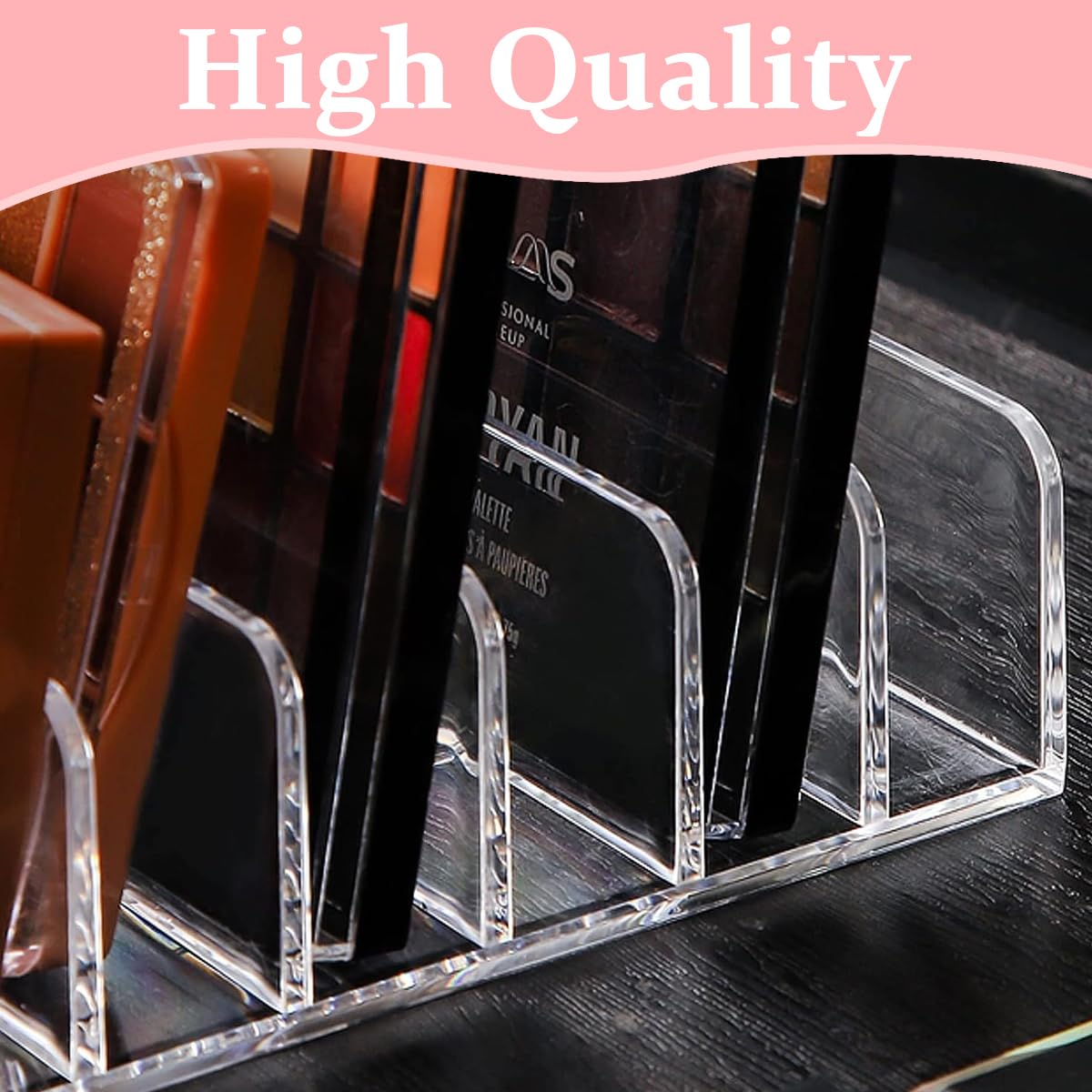Maycreate Acrylic Eyeshadow Palette Organizer with 7 Compartments 60x41x55cm | Transparent Makeup Storage Holder