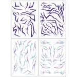 MAYCREATE Temporary Tattoo Stickers for Halloween and Cosplay featuring 4 Waterproof Purple Ombre Sheets