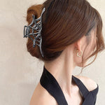 MAYCREATE Gothic Hair Claw Clips for Halloween with Cobweb Bat and Spider Design | 3Pcs Metal Set