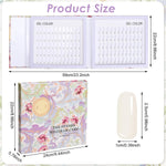 MAYCREATE Nail Color Chart Display Book with 120 False Nail Tips for Salon and Home Use | Hard Cover Organizer for Gel and Acrylic Swatches