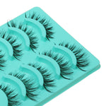 MAYCREATE 5 Pairs Beauty Makeup Handmade Messy Cross Style False Eyelashes Green