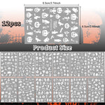 MAYCREATE 12 Sheets Halloween Nail Art Stickers, Luminous Nail Design Glow in The Dark Nail Decals, 3D Self-Adhesive Luminous Spooky Spider Web Skull Pumpkin Nail Art Design for Women Girls