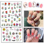 MAYCREATE Nail Stickers for Kids with 12 Self-Adhesive Sheets featuring Fruits and Flowers | DIY Nail Art for Girls and Toddlers