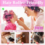 MAYCREATE Heatless Hair Curler Kit with 12 Rollers and 12 Bang Clips for Women | 3 Sizes