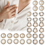 MAYCREATE 30 pcs Pearl Brooch Buttons Cover Up,Pins Mini Safety Shirt Buttons for Cardigan Saree Dress Hats,No Sew & Removable