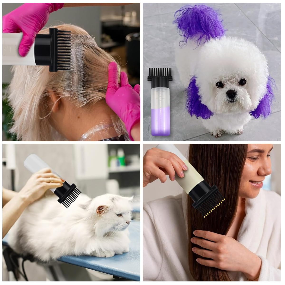 MAYCREATE Root Comb Applicator Bottle for Hair Dye and Oils 180ml with Comb Attachment | Easy Precision Application