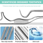 MAYCREATE Dental Tools, 7 in 1 Stainless Steel Teeth Cleaning Tool Kit, Stainless Steel Toothpicks Teeth Cleaning Picks Flosser for Teeth Braces Cleaning Tools Reuseable Toothpicks Oral Care