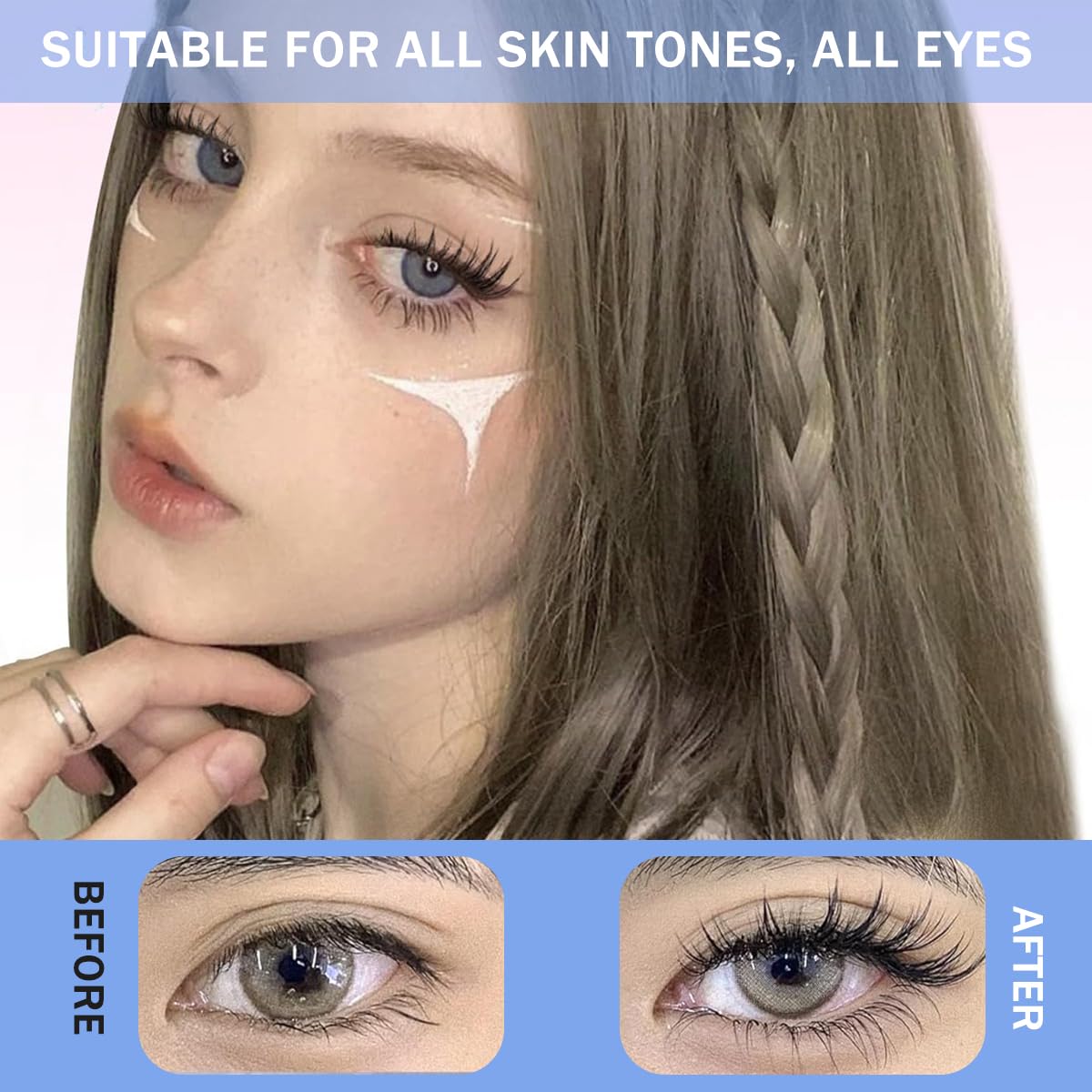 MAYCREATE False Eyelashes for Natural 3D Look with 80 pcs D Curl Faux Mink Lashes | Easy Application