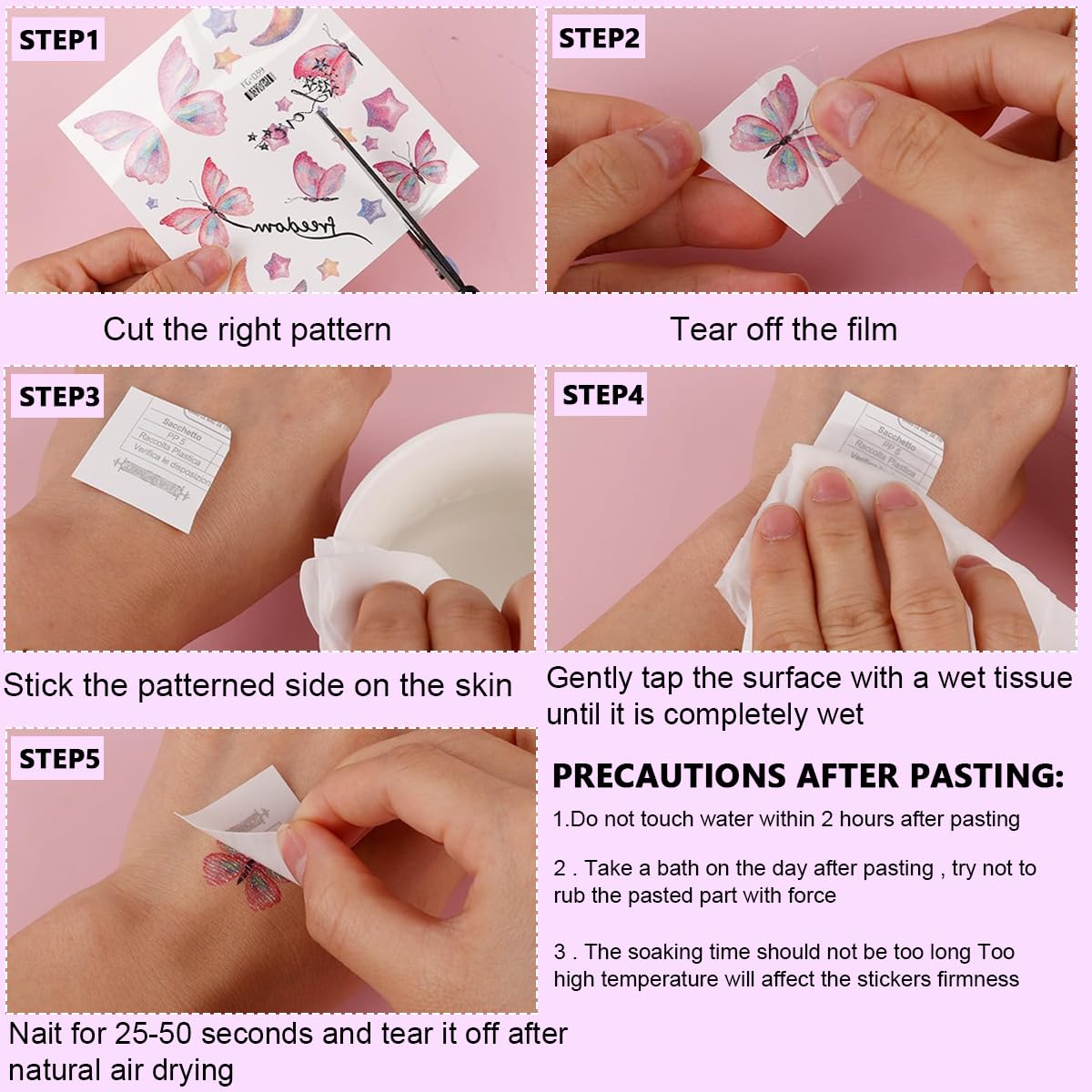 MAYCREATE Temporary Tattoo Stickers for Face Arm and Body with 8 Cartoon Animal Sheets | Waterproof Kids and Adult Party Art