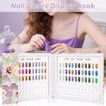 MAYCREATE Nail Color Chart Display Book with 120 False Nail Tips for Salon and Home Use | Hard Cover Organizer for Gel and Acrylic Swatches