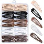 MAYCREATE® 50Pcs Snap Hair Clips for Woman 2 Inch Multicolor Hair Barrettes Metal Mixed Color Tic Tac Clips for Women