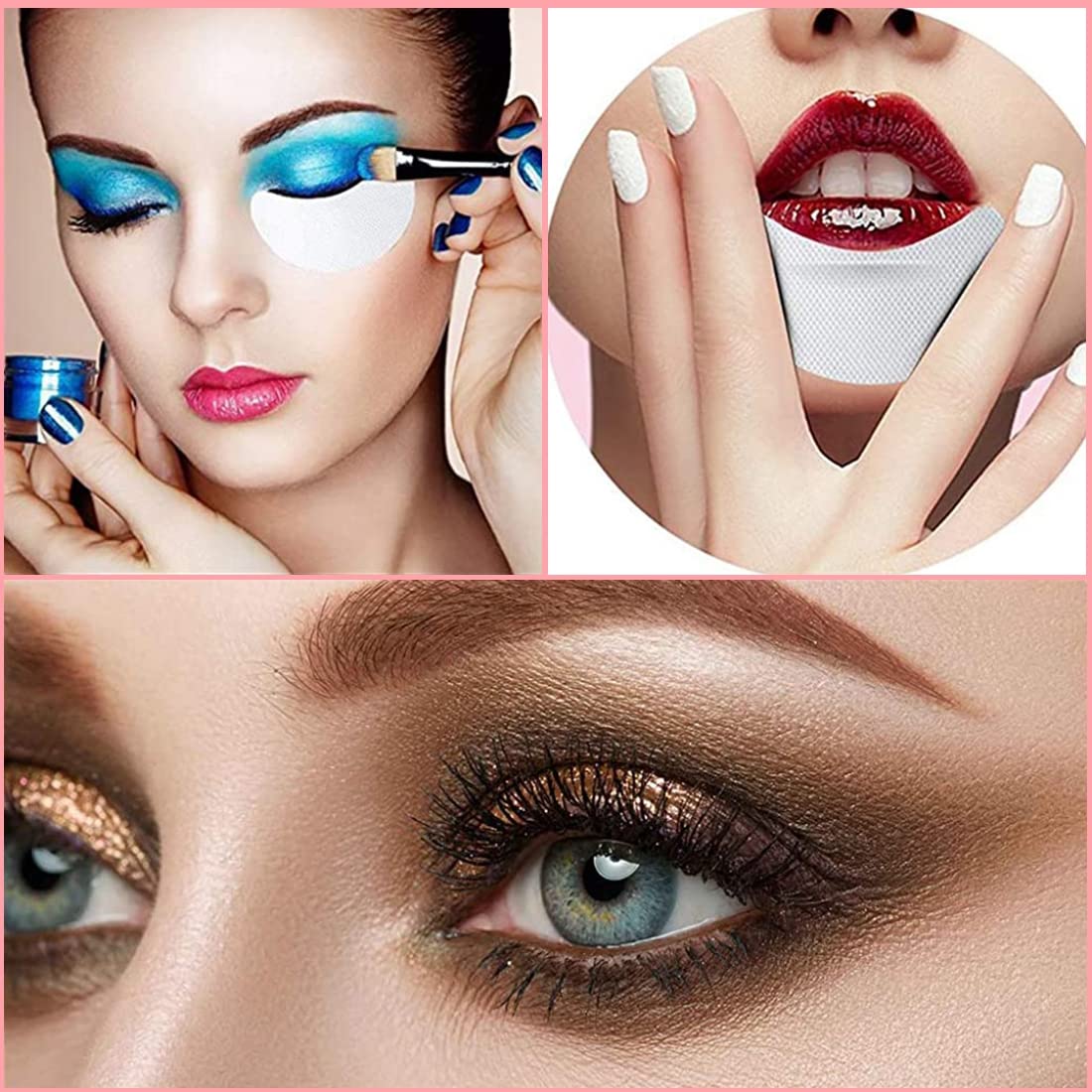MAYCREATE Eyeshadow Shields for Under Eye Protection with Half Moon Shape 100 Pcs | Lint Free Pads for Makeup and Eyelash Extensions