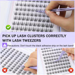 MAYCREATE Self Adhesive Eyelash Clusters 120 pcs for Easy Lash Styling with Tweezer 11–13 mm
