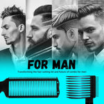 MAYCREATE Fade Comb for Men with Dual Teeth and Curved Neck | Durable Plastic Barber Set