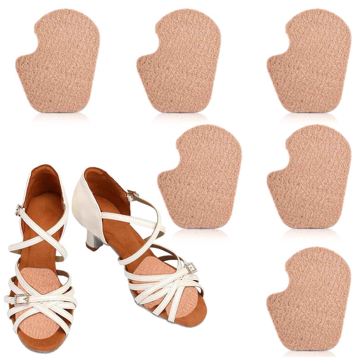 MAYCREATE 3 Pairs Wool Felt Ball of Foot Cushion Shoe Insoles, Foot Pads for Dancer Sesamoiditis Pads, Self-Adhesive Foot Cushion Pads for Men Women Dancing Pain Relief