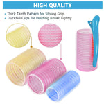 MAYCREATE Heatless Hair Curler Roller Kit with 18 Self Grip Rollers and 6 Bang Clips | Nylon Fiber Curlers for Home or Travel Styling