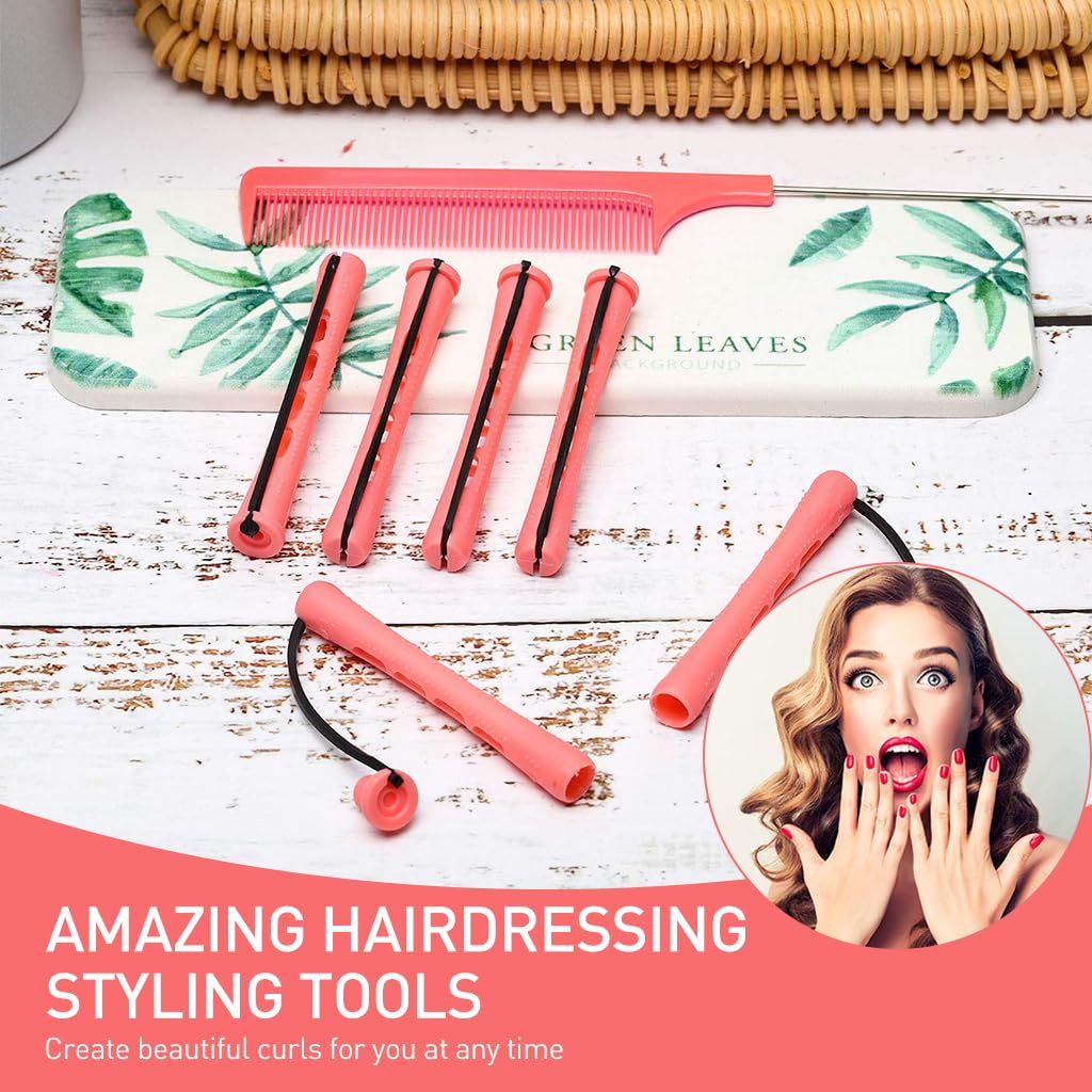 MAYCREATE Heatless Hair Curler 30pcs Kit for Women with 0.51in Rods | PP Cold Wave Rollers