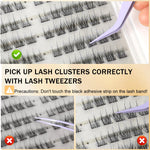 MAYCREATE Self Adhesive Eyelashes Kit 120 pcs for Easy DIY Use with Pre Glued Clusters 11–13mm