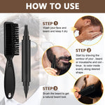 MAYCREATE Barber Beard Pencil Filler for Men Dual Tip 2 in 1 Beard Pencil with Comb & Brush for Beard Styling, Sweat Proof Beard Pencil Filler Mustache Kit for Beard, Mustache, Eyebrows (dark brown)