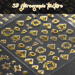 MAYCREATE Nail Stickers for French Manicure with 30 Sheet 3D Self Adhesive Gold Line Designs | Acrylic Nail Art Decals for Women