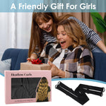 MAYCREATE Overnight Heatless Hair Curler Straps for Travel with Built-in Multi Elastics | Soft Velvet Kit with Comb