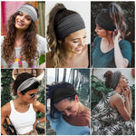 MAYCREATE Wide Headband for Women featuring 9×7 in Stretch Fit and 3 Cotton Colors | Yoga & Fitness