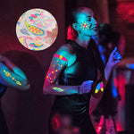 MAYCREATE 10 Sheets Temporary Tattoo Stickers Night Glow in the Dark Sticker, 80+ Styles Waterproof UV Neon Stickers, Body Face Fake Tattoos for Women Men Kids Rave Festival Party