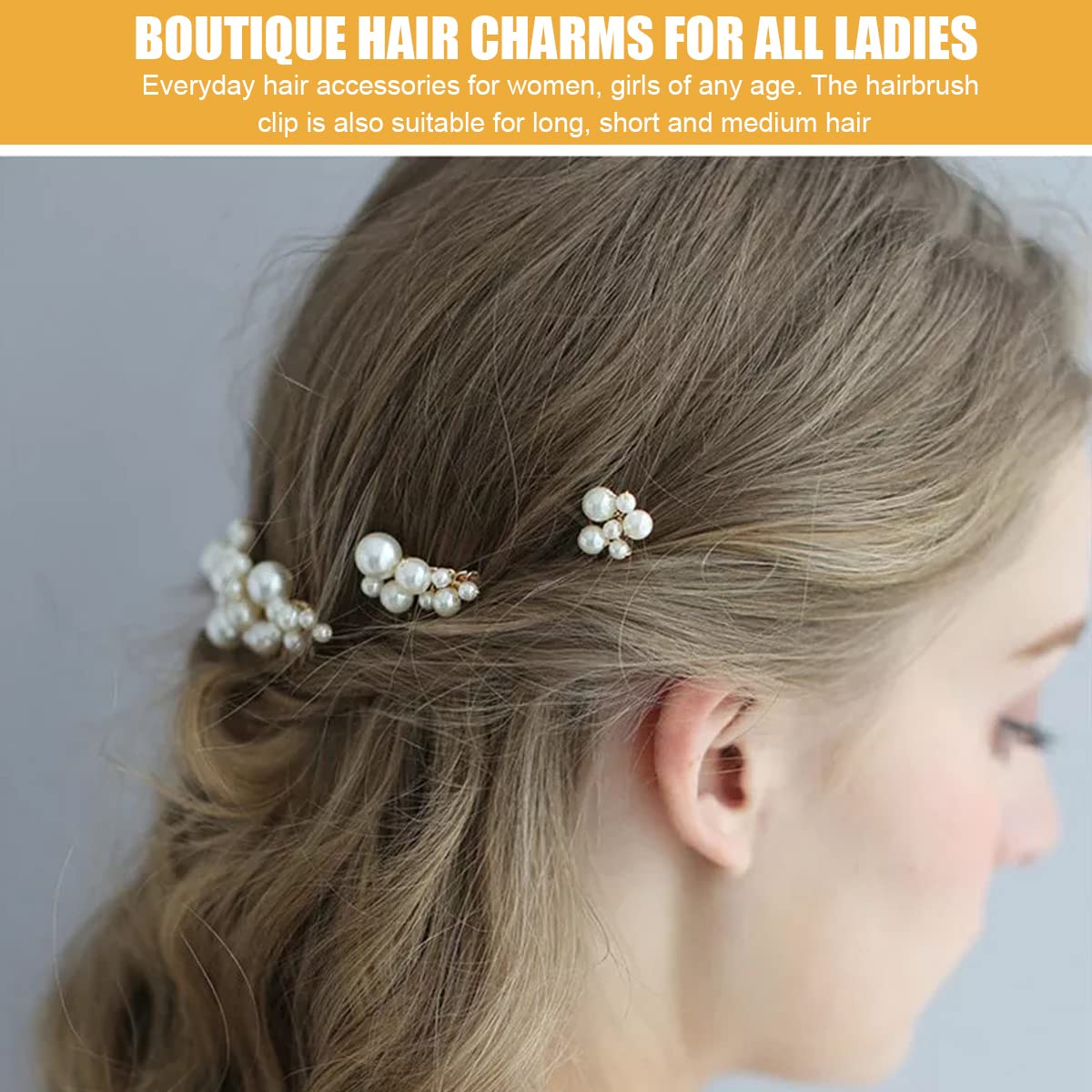 MAYCREATE 5Pcs Bridal Hair Accessories for Women,Stylish Hair Comb Clips Hair Pins for Women and Girls,party Bridesmaid Faux Pearl Hair Bun Pins Hair Jewellery