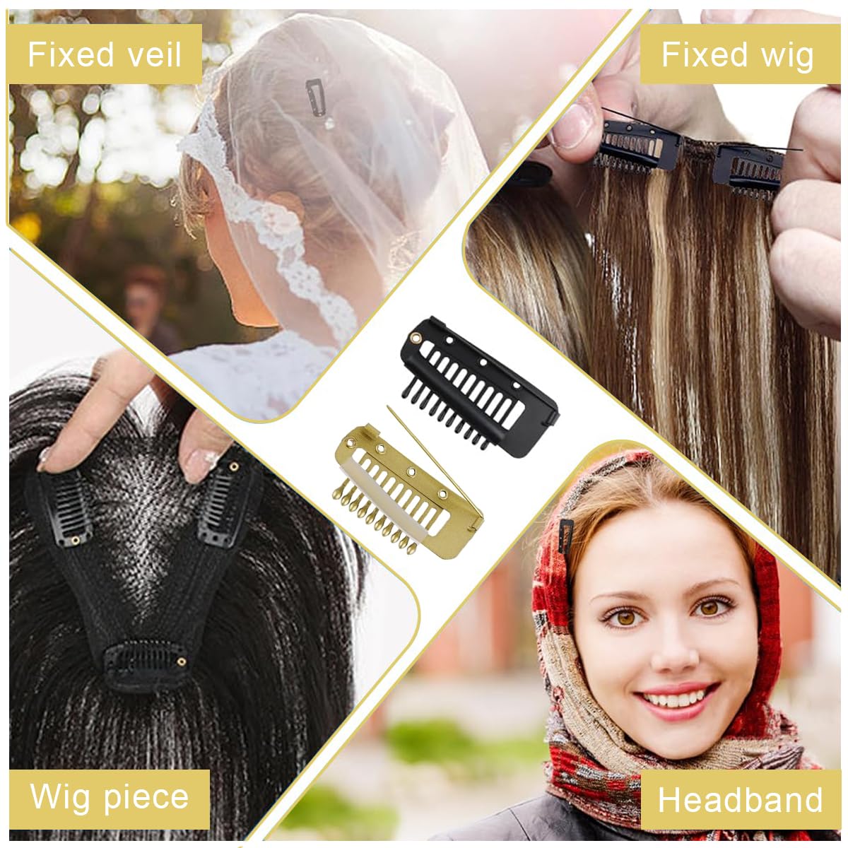 MAYCREATE Dupatta Clips for Brides 6pcs with Strong Grip Stainless Steel Pins | Secure Veil Fixing